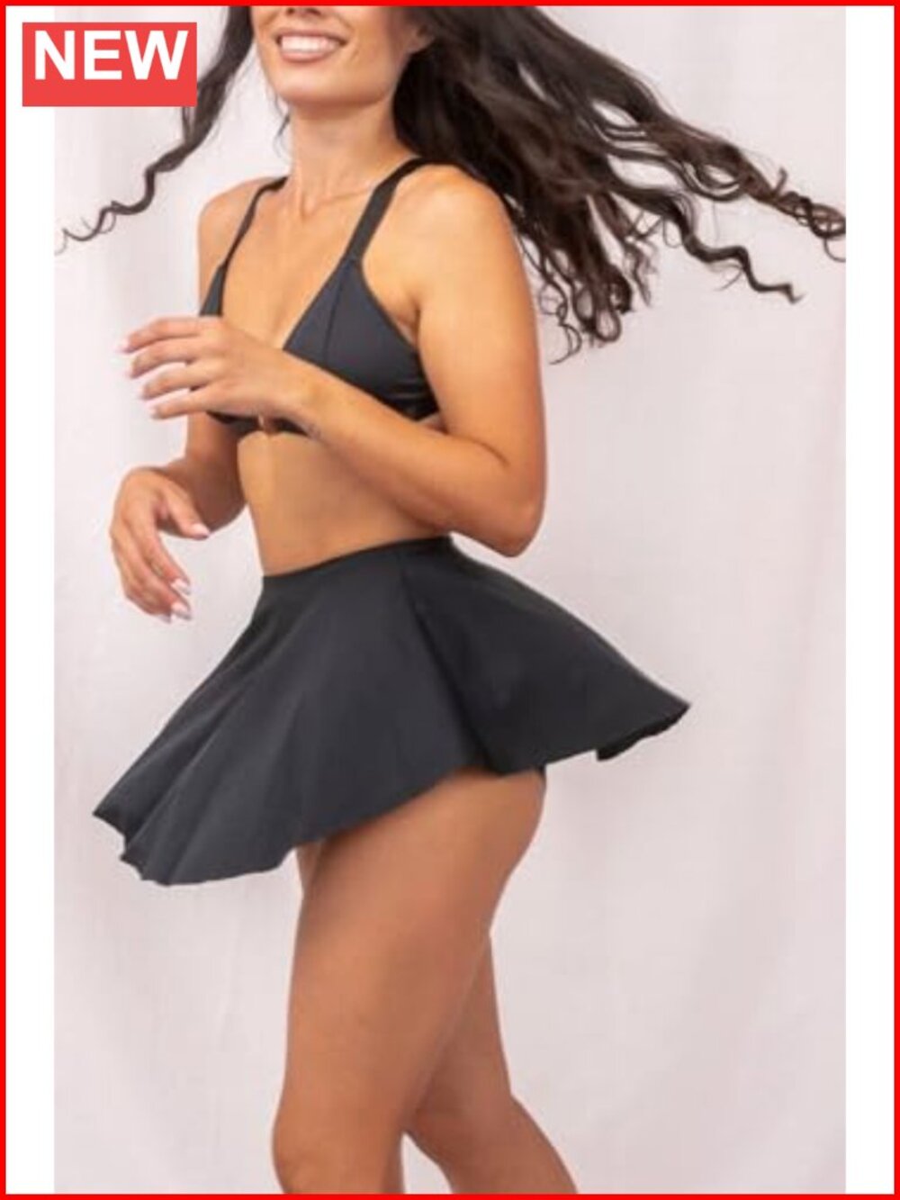 High Waisted Ruffle Mini Skort with Built-in Shorts for Dance & Workout - Picture 3 of 6
